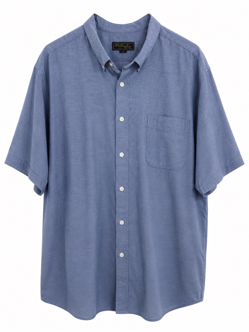 Signature Men’s Short Sleeve Button-Down Shirt - Dusty Blue